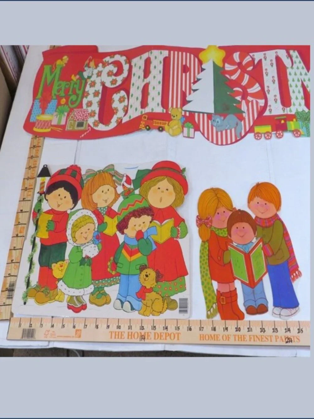 Vintage Christmas Classroom Bulletin Board Die Cut Honeycomb Decor 6 Piece Lot